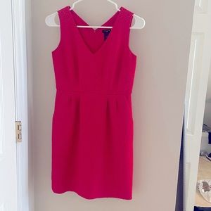 Pink work dress leopard pattern texture gently used - size 00P